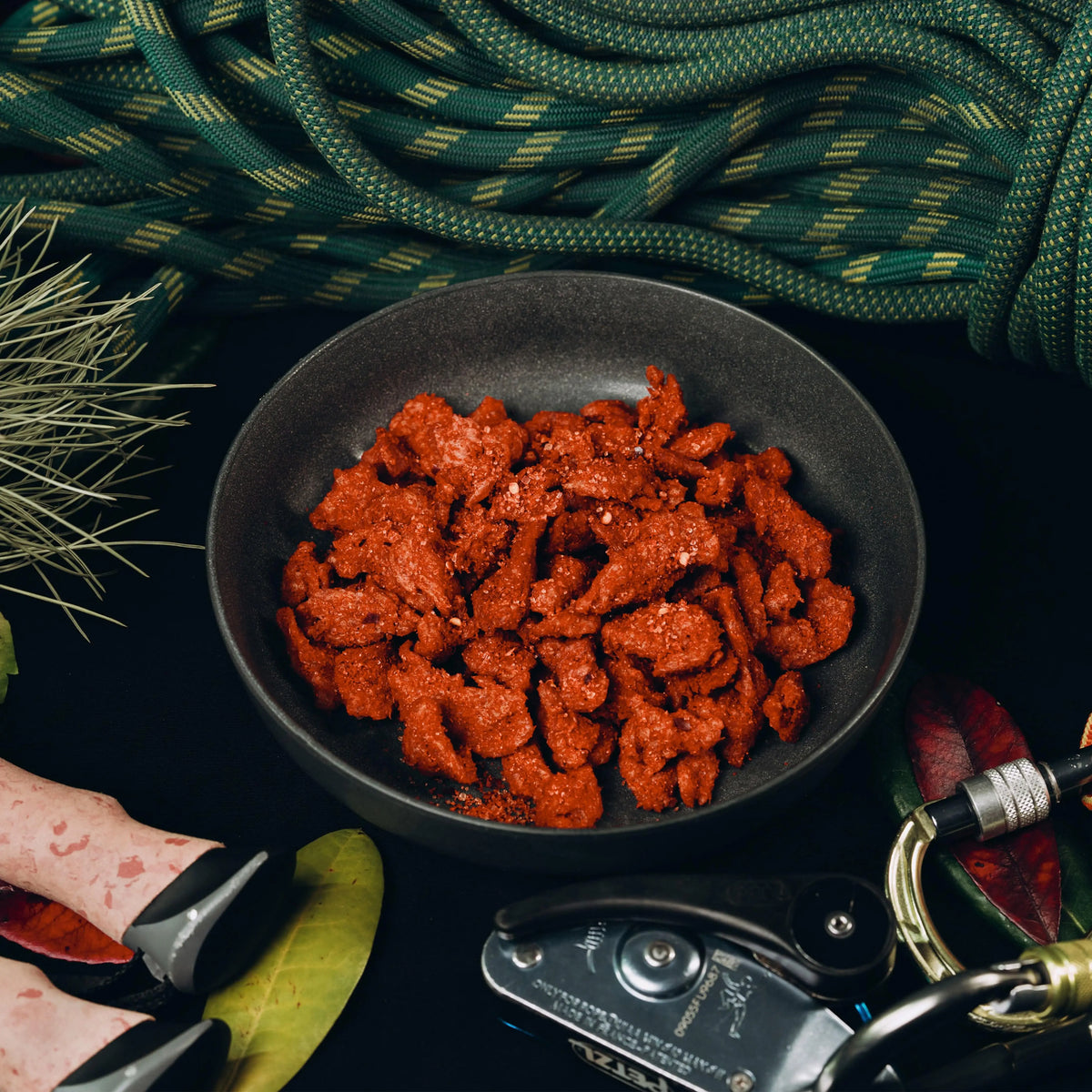 Nomad Nutrition Protein Shreds Peri Peri flavor, plant-based vegan dehydrated gluten-free snack in colorful packaging.
