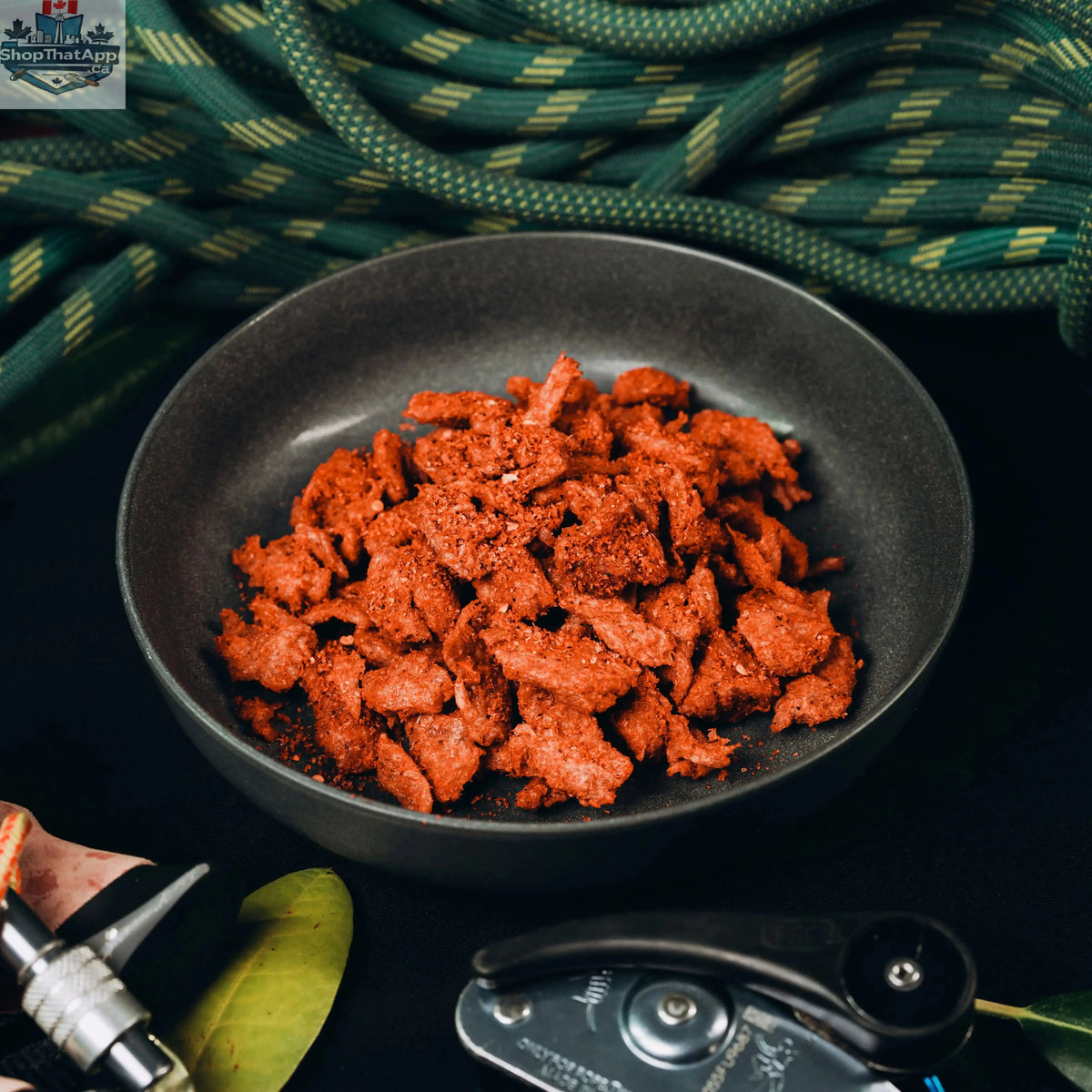 Nomad Nutrition Southwest BBQ Protein Shreds, plant-based vegan snack with dehydrated gluten-free high-protein bites.