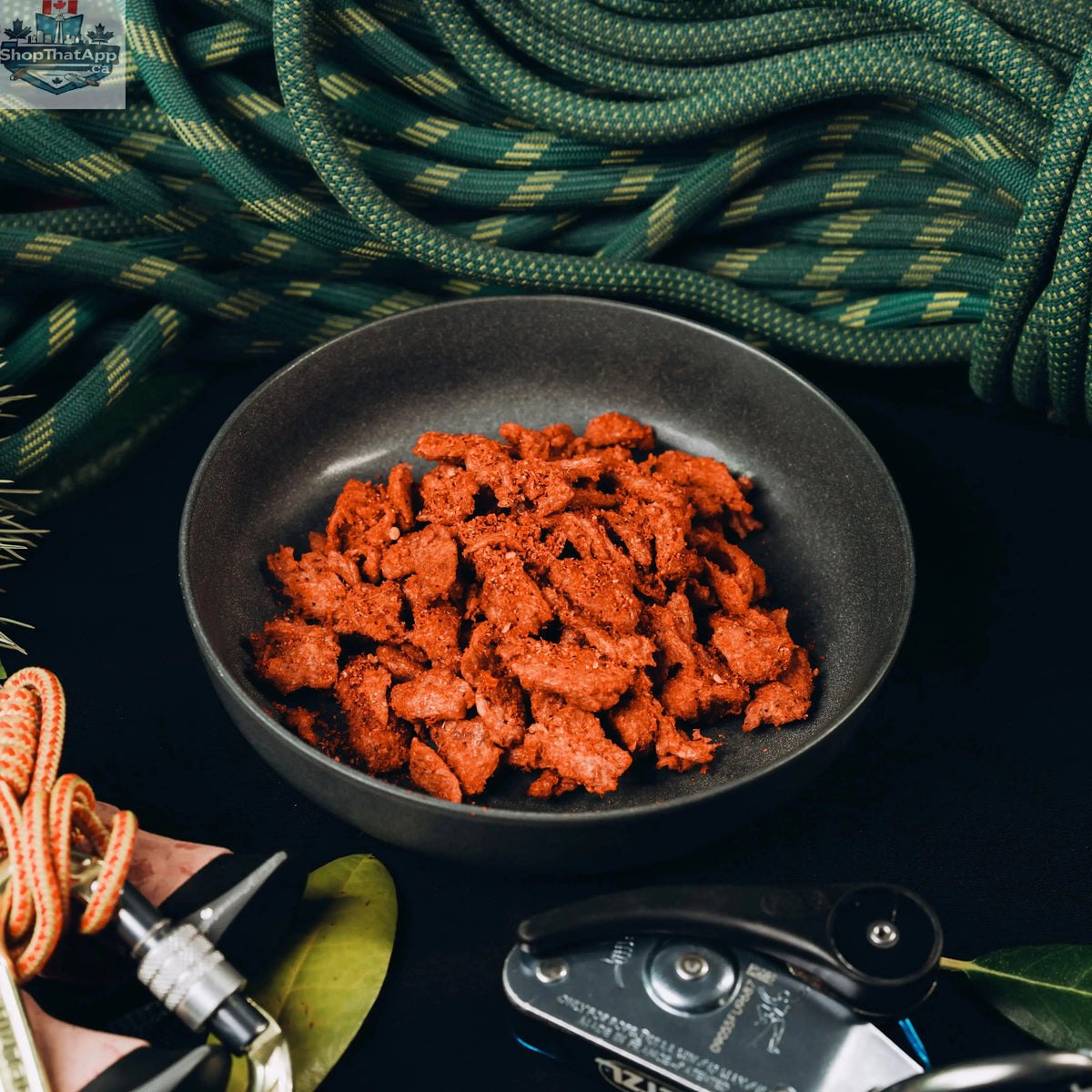 Nomad Nutrition Southwest BBQ Protein Shreds, plant-based vegan snack with dehydrated gluten-free high-protein treat for fitness fans.