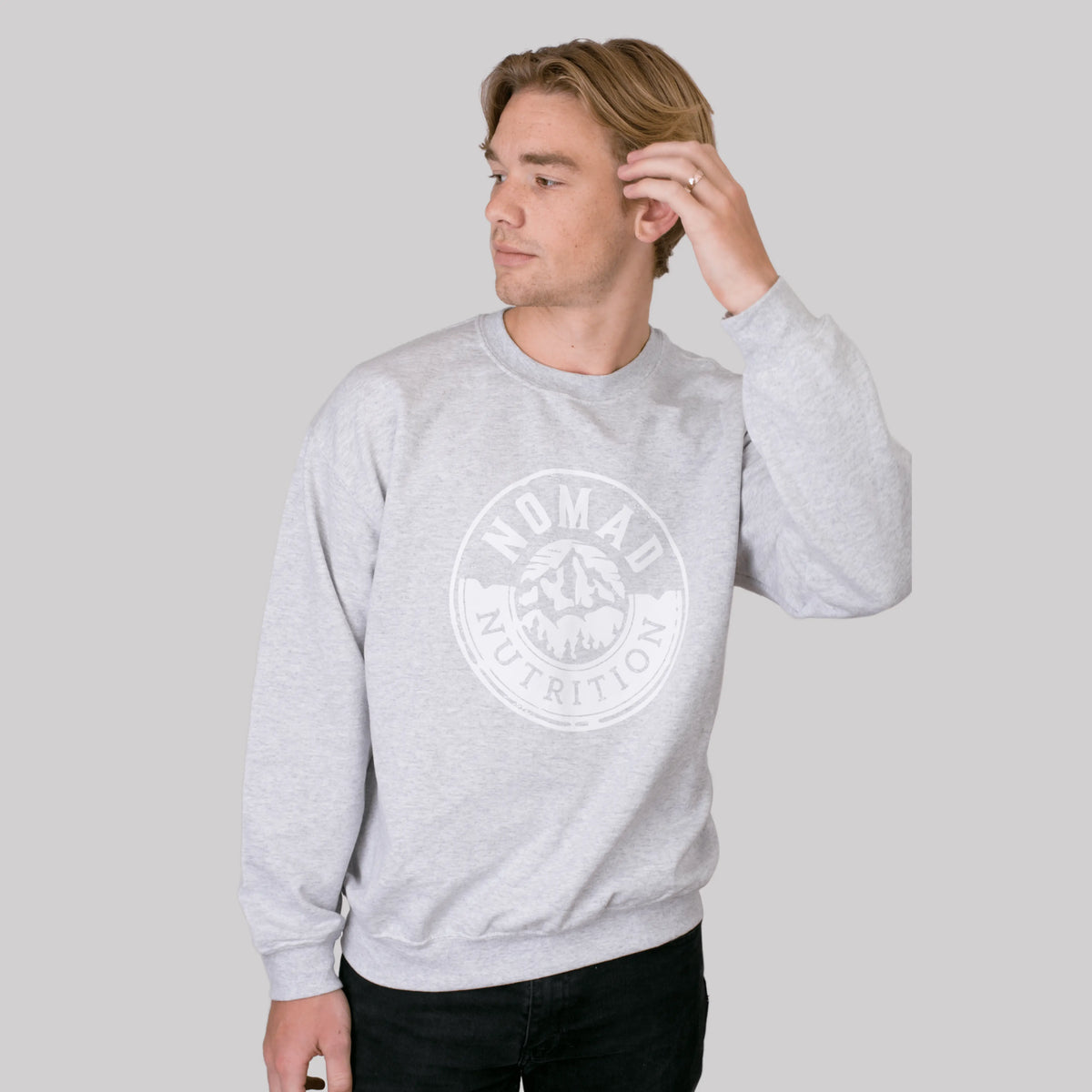 Large image of the Nomad Shadow Sweatshirt by Nomad Nutrition, featuring a comfortable swag style sweatshirt in dark color.