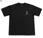 Black men's T-shirt from Northern Sun with a paddle graphic on the front, designed for comfort and casual style.