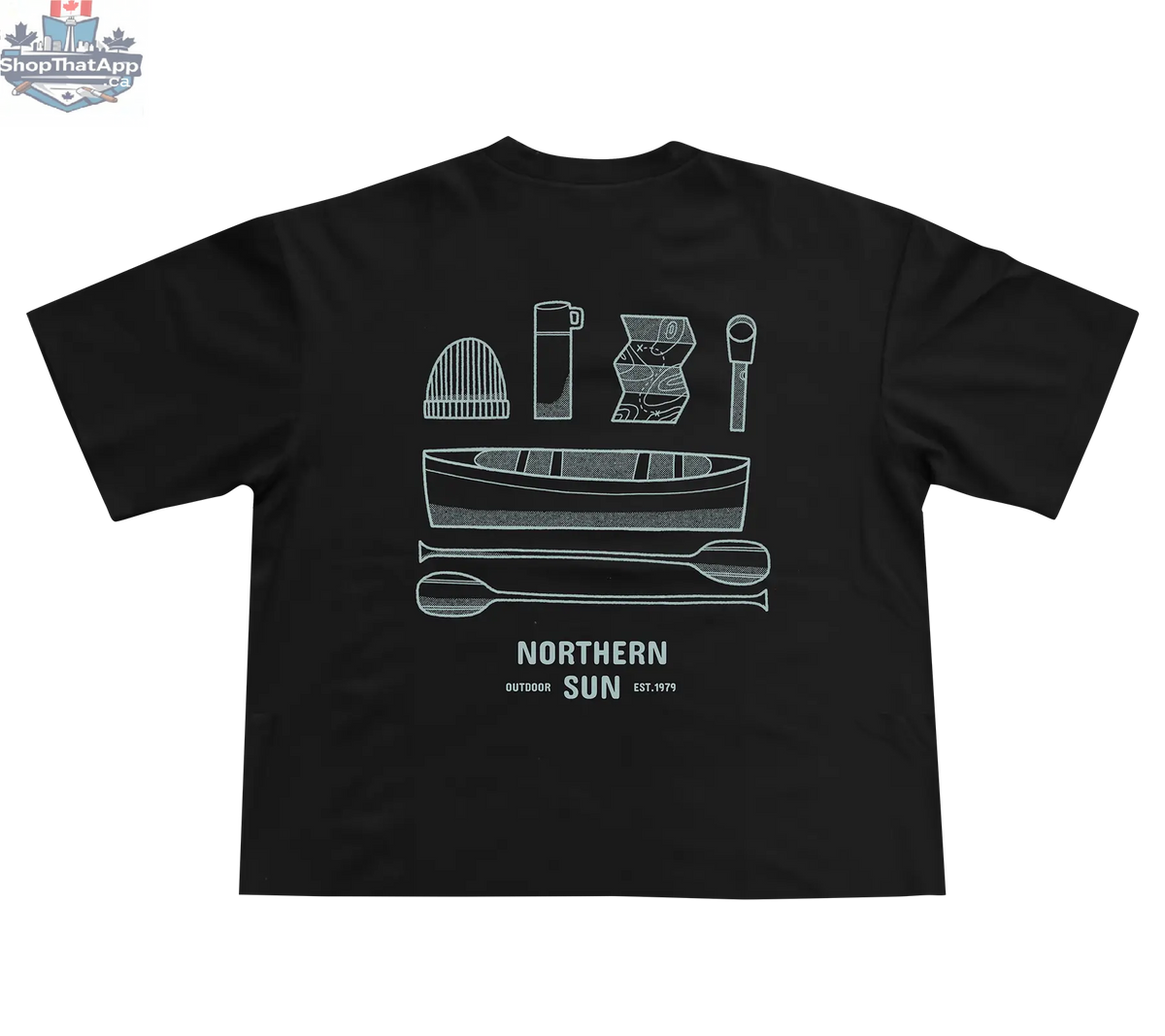 Black women's T-shirt by Northern Sun featuring a paddle back design, perfect for comfortable everyday wear and stylish casual looks.