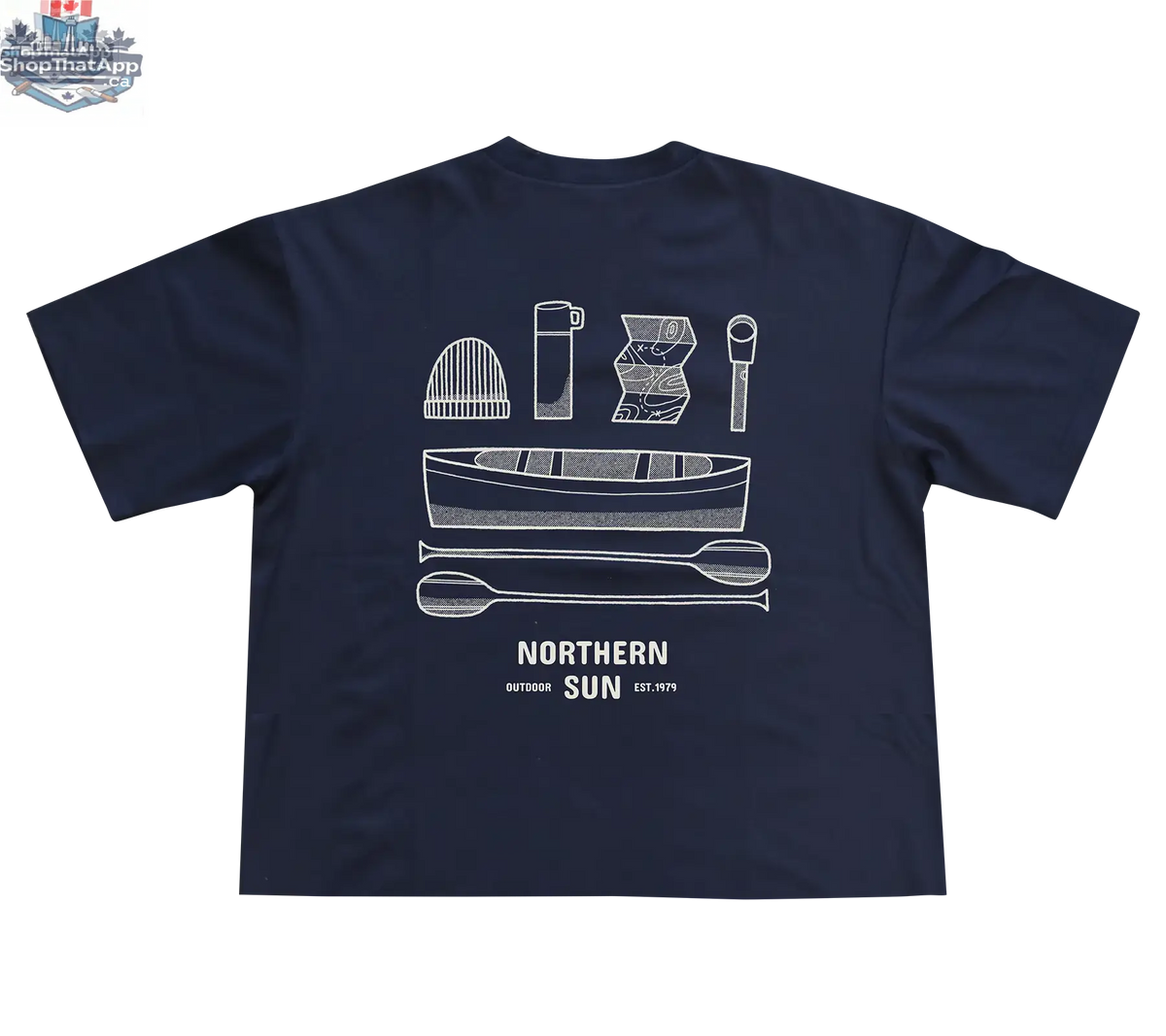 Navy women's T-shirt by Northern Sun featuring a paddle back design, perfect for comfortable everyday wear and stylish casual looks.