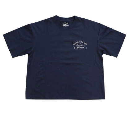 Navy women's T-shirt with Northern Sun logo front, casual and stylish everyday wear.