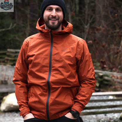 Northern Sun men's windbreaker jacket designed for hiking, lightweight outdoor protection, with a hood and wind-resistant fabric.