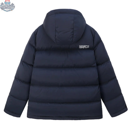 Northern Sun men's winter down parka jacket shown from the back, featuring a warm, stylish design for cold weather.
