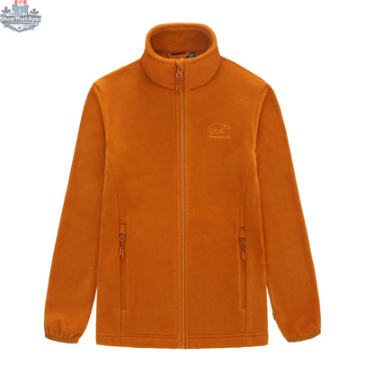 Northern Sun women's 3-in-1 waterproof winter jacket with fleece lining in bright orange, versatile for all weather conditions.