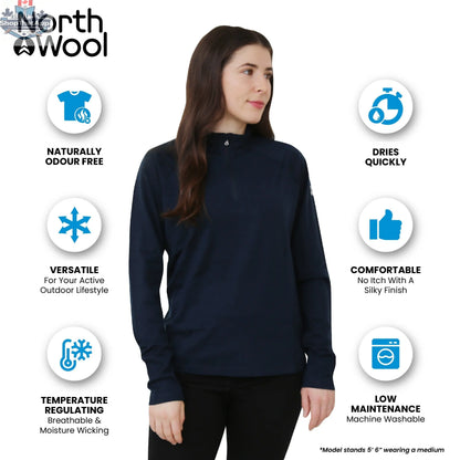 NorthWool Women's Merino Blend 1/4 Zip Pullover — Heavyweight - Shopthatapp.ca