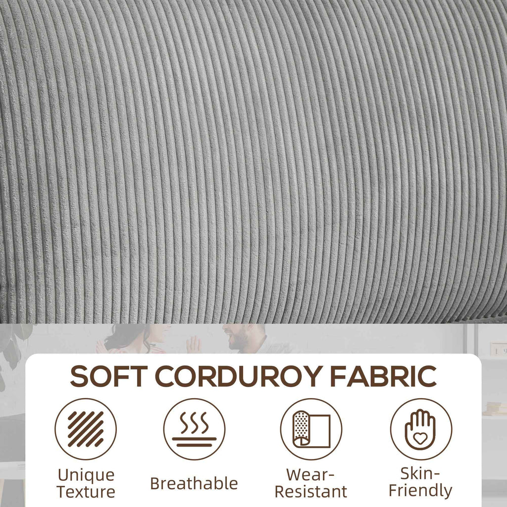 Laura Upholstered Sofa with Cup Holders-Light Grey