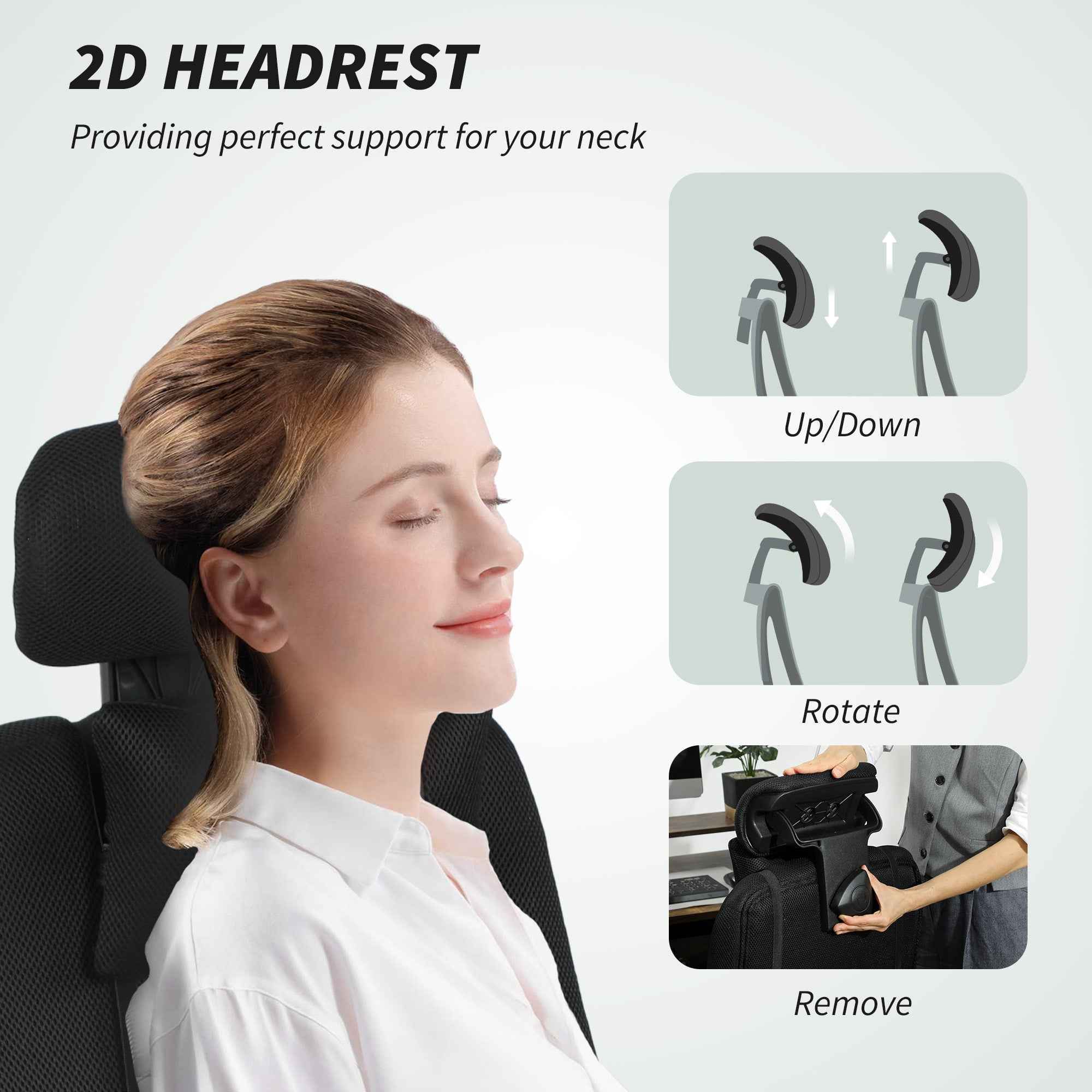 Brady Ergonomic Executive High Back Office Chair with Footrest and Lumbar Support-Black