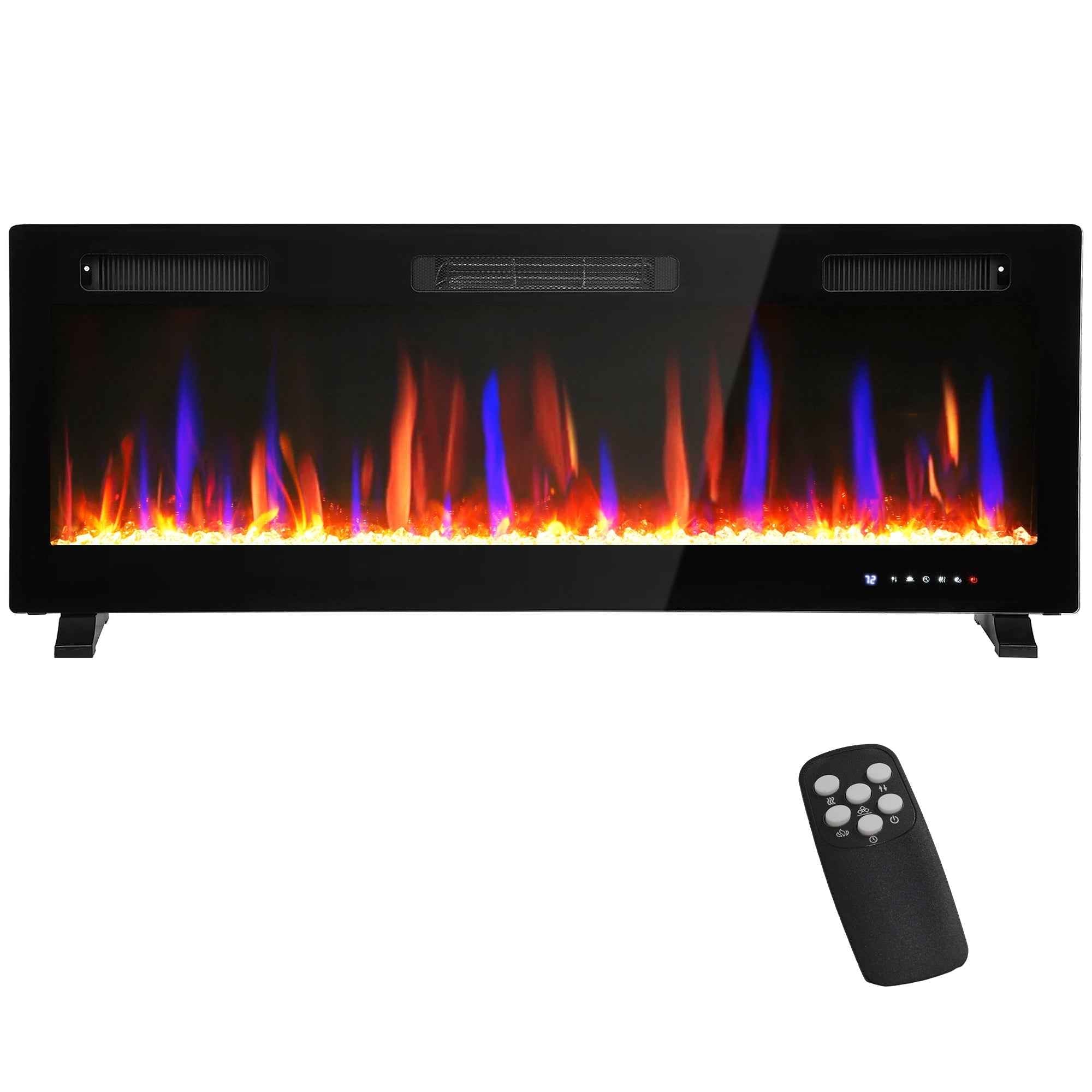 Marley 50" Thin Freestanding/Wall Mounted Electric Fireplace Heater with Eco Mode