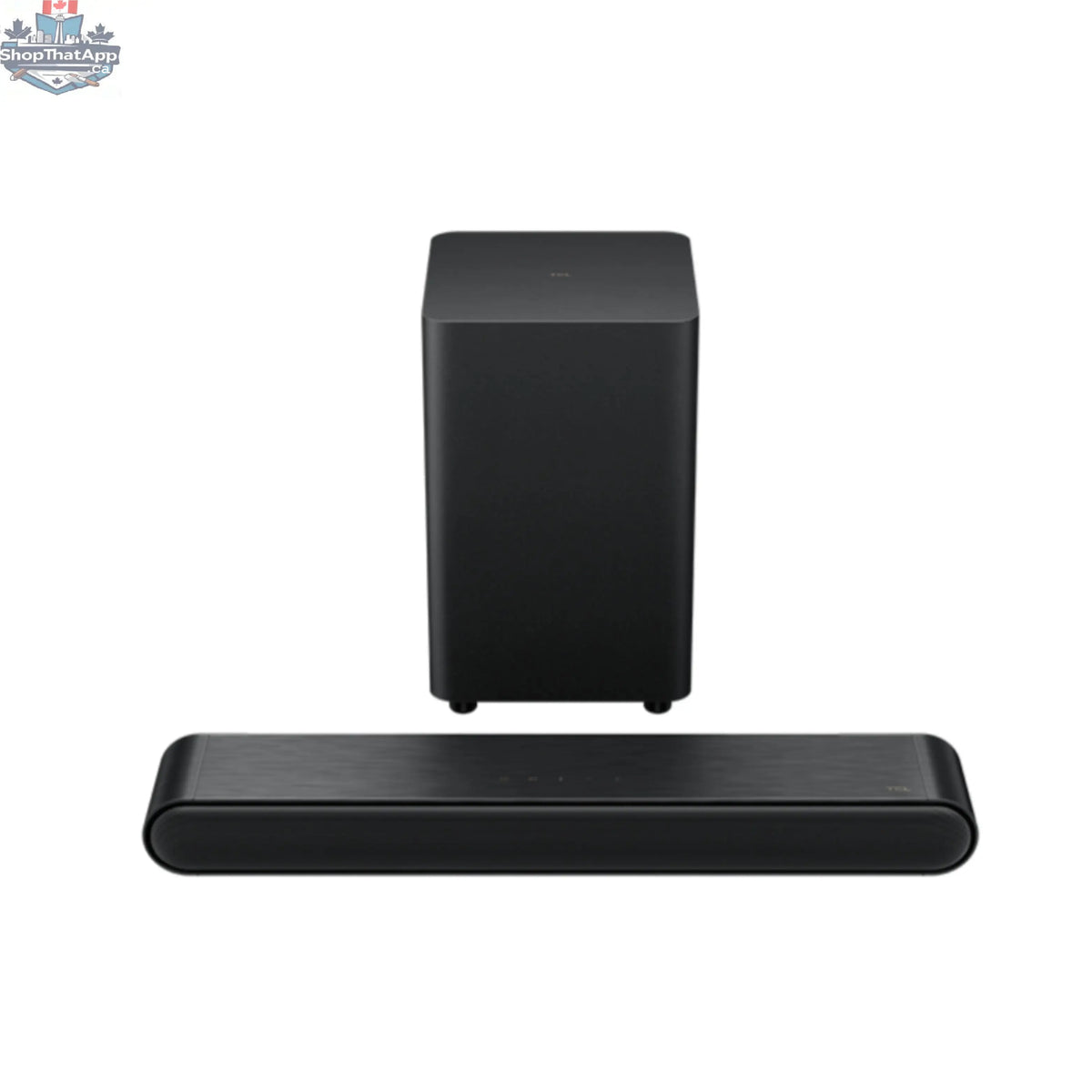 TCL 200W 2.1 channel soundbar with wireless subwoofer, model S4210-CA, featuring sleek design and multiple audio ports