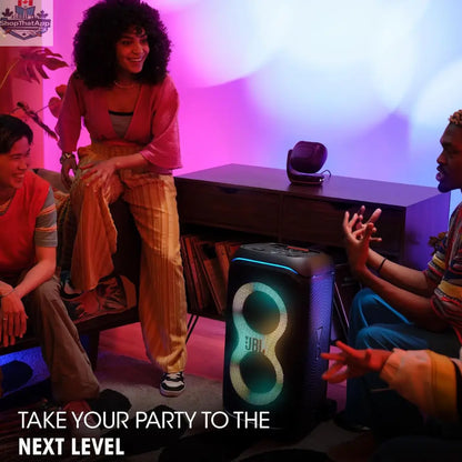 Bluetooth JBL PartyLight Beam projector for party lighting, recertified by JBL, with colorful light effects and modern design.