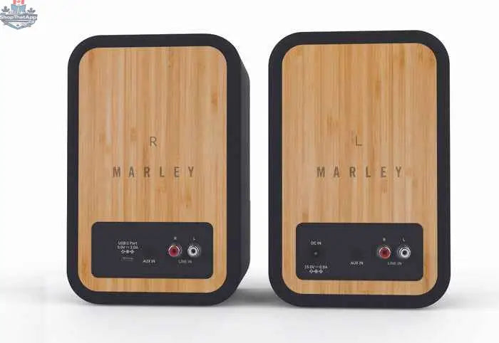 Wireless Bluetooth portable speakers from House of Marley Get Together Duo EM-JA019-SBB, featuring sleek design and dual speaker units.