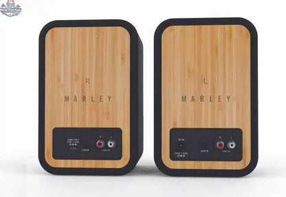 Wireless Bluetooth portable speakers from House of Marley Get Together Duo EM-JA019-SBB, featuring sleek design and dual speaker units.