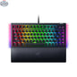 Razer BlackWidow V4 mechanical gaming keyboard with RGB Chroma lighting, compact 75% layout, black design, and customizable keys.