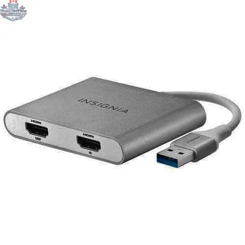 oboxliquidation USB 3.0 HDMI adapter with dual HDMI outputs for multi-monitor setup, compatible with USB-A ports.