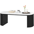 Cameron Modern Faux-Marble Coffee Table-Black