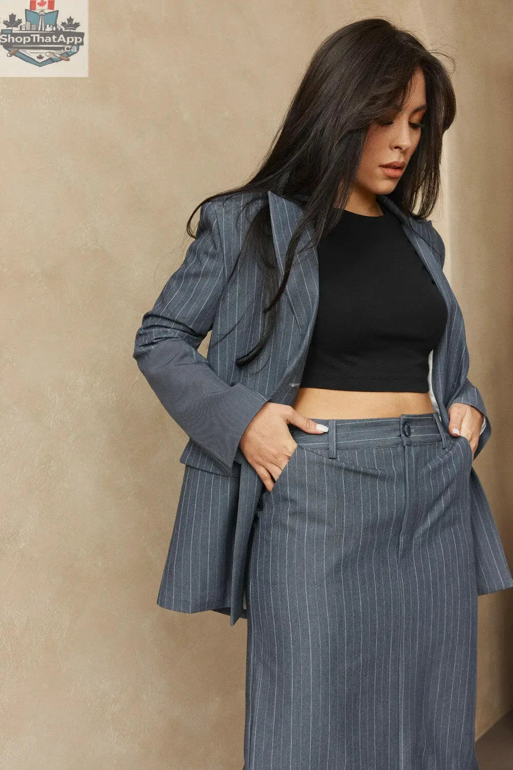 Long Slit Blazer - Shopthatapp.ca