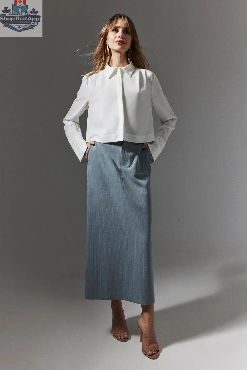 Satin long sleeve shirt - Shopthatapp.ca