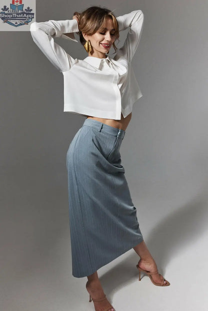 Satin long sleeve shirt - Shopthatapp.ca