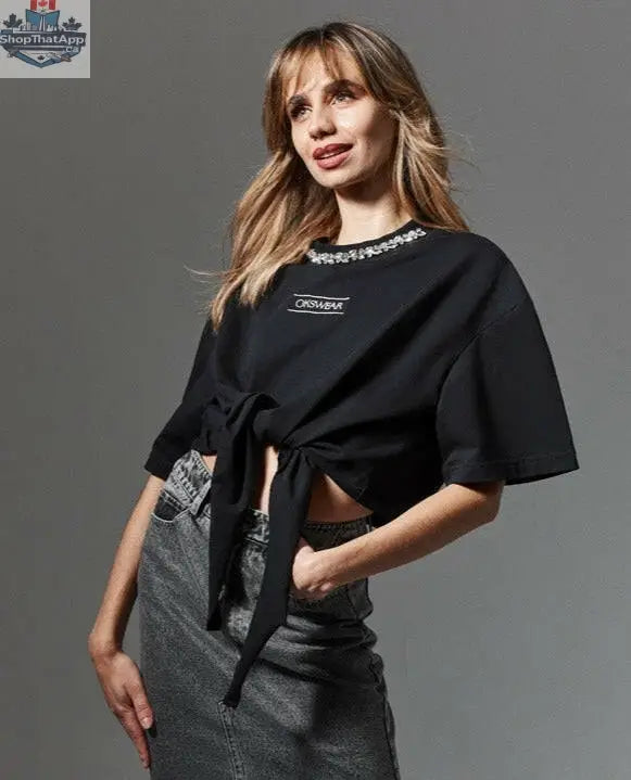 Short Sleeve Tie T-shirt - Shopthatapp.ca