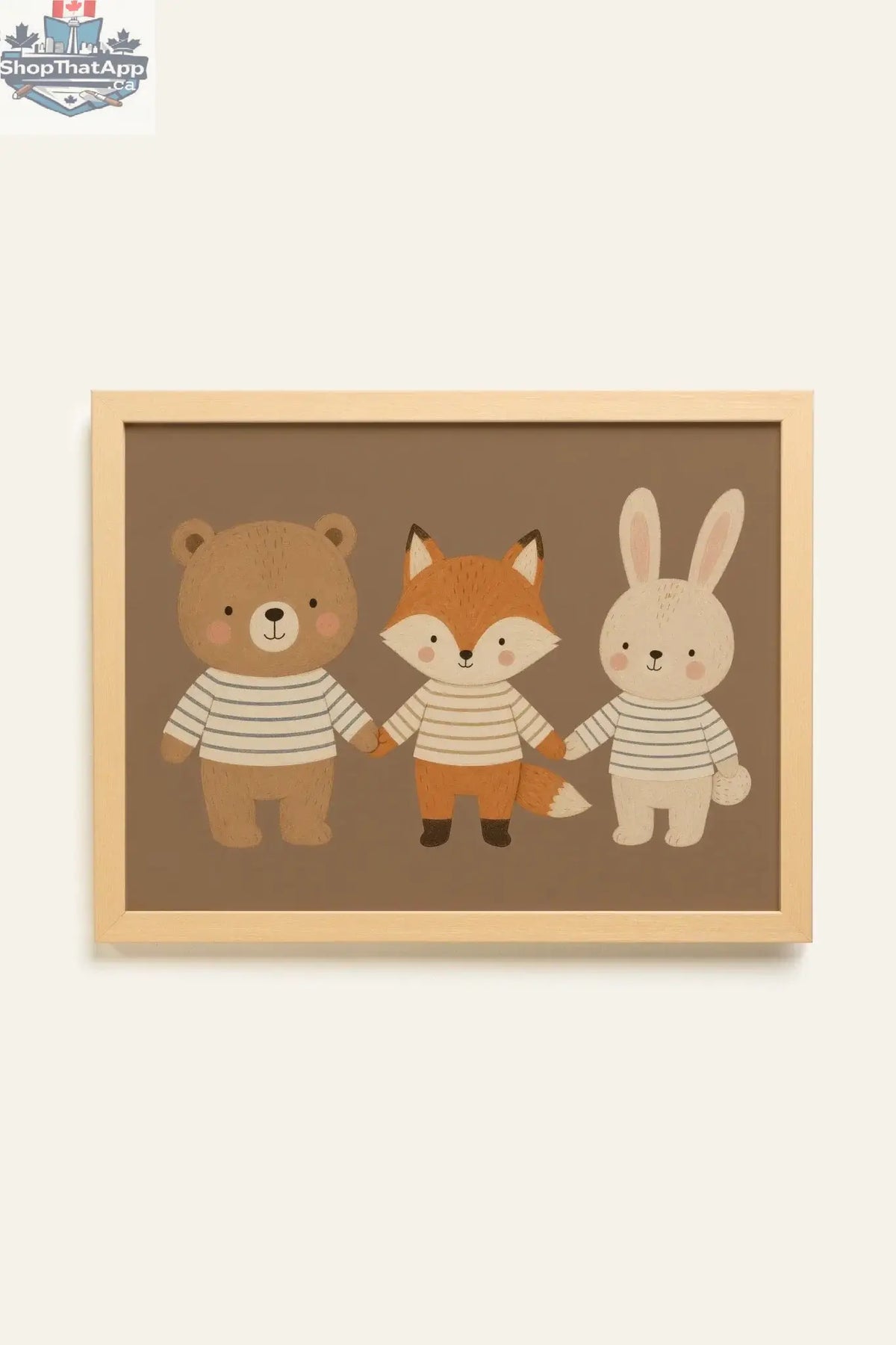 Best Friends Trio Canvas Art - Oeuvre sur toile rigide, encadré Naturel Clair (collective) - Shopthatapp.ca