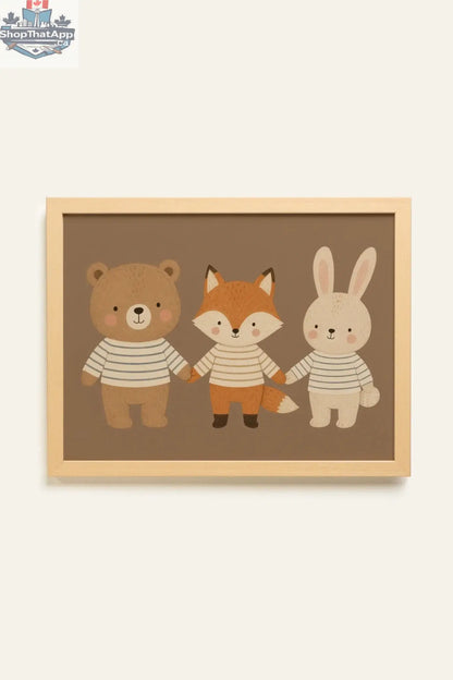 Best Friends Trio Canvas Art - Oeuvre sur toile rigide, encadré Naturel Clair (collective) - Shopthatapp.ca