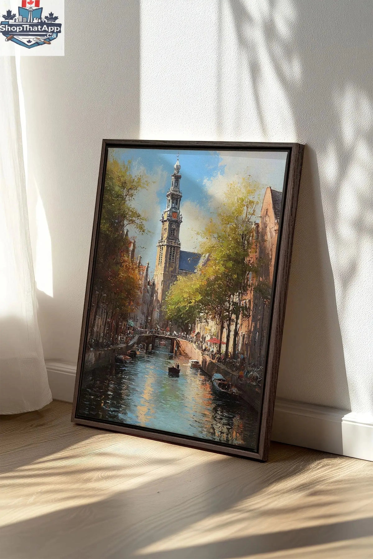 Tableau Canaux d'Amsterdam, Oeuvre Sur Toile Étirée - Shopthatapp.ca