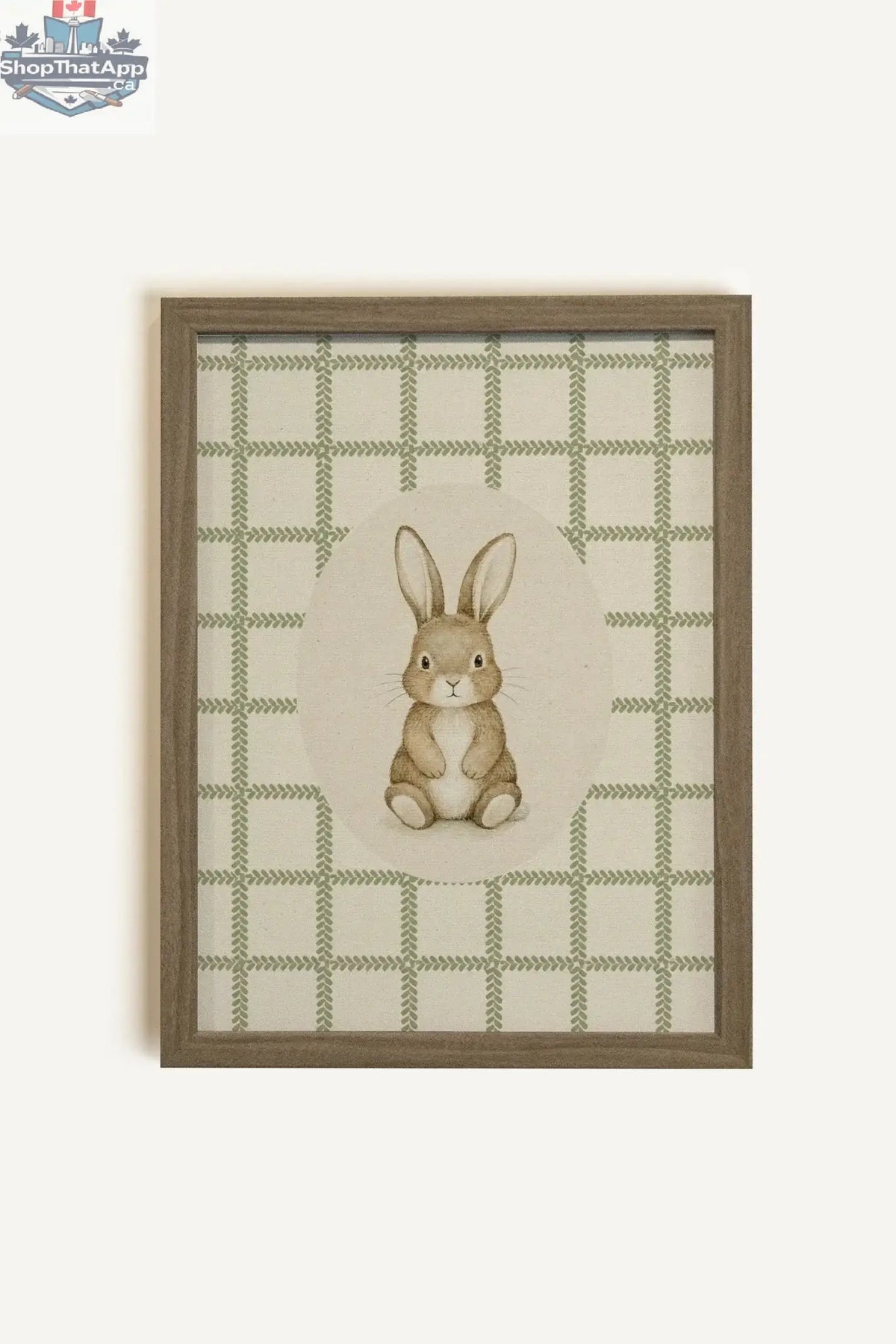 COUNTRY BUNNY Canvas Art - Oeuvre sur toile rigide encadrée en brun chêne (collective) - Shopthatapp.ca