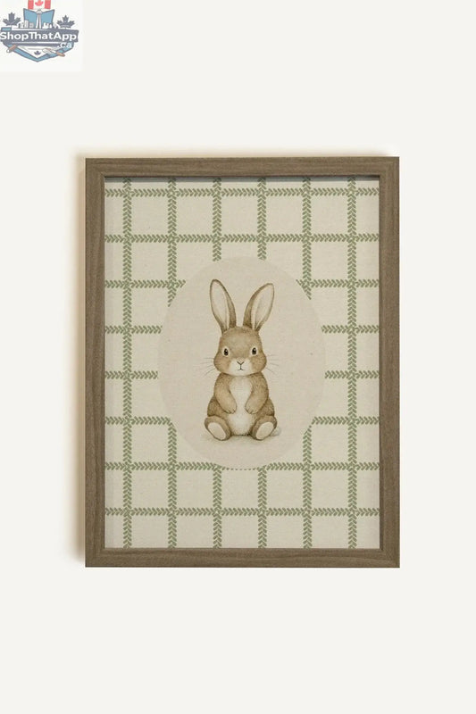 COUNTRY BUNNY Canvas Art - Oeuvre sur toile rigide encadrée en brun chêne (collective) - Shopthatapp.ca