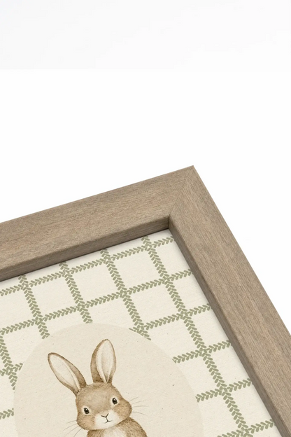 COUNTRY BUNNY Canvas Art - Oeuvre sur toile rigide encadrée en brun chêne (collective) - Shopthatapp.ca