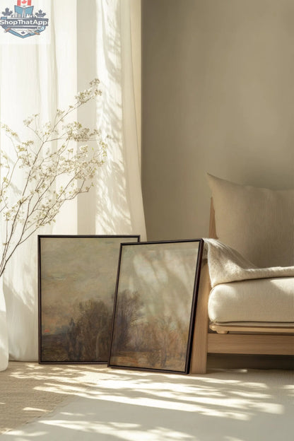 SILENT SEASON DUO: Saison Silencieuse Duo Tableaux sur Toile Étirée - Shopthatapp.ca