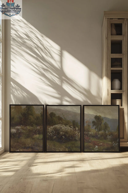 TRIO DOUCEURS CHAMPÊTRES (3 Oeuvres sur toile étirée) - Shopthatapp.ca