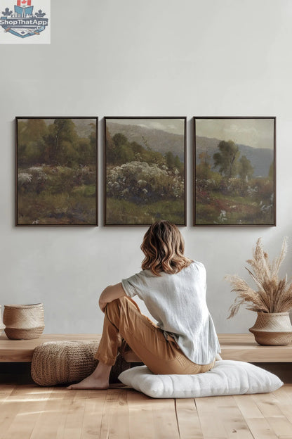 TRIO DOUCEURS CHAMPÊTRES (3 Oeuvres sur toile étirée) - Shopthatapp.ca