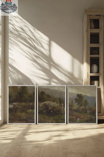 TRIO DOUCEURS CHAMPÊTRES (3 Oeuvres sur toile étirée) - Shopthatapp.ca