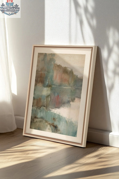 ÉCHO DU LAC toile étirée - Oeuvre sur toile étirée élégante pour votre décoration intérieure - Shopthatapp.ca