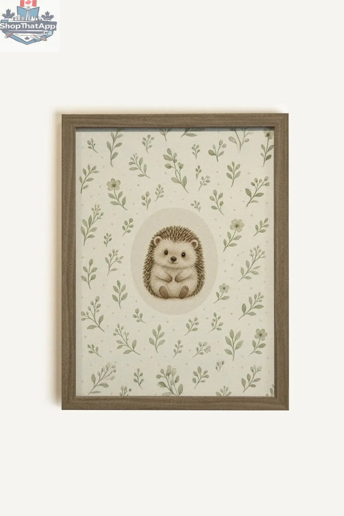 PETIT HÉRISSON - Toile Petit Hérisson Art sur toile rigide, encadré brun chêne (collective) - Shopthatapp.ca