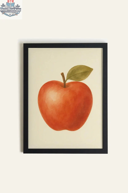 POMME ROUGE Artwork - Oeuvre sur toile rigide, encadré Noir (Collective) - Shopthatapp.ca