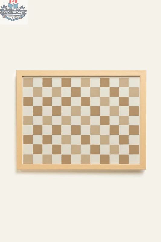 Sandy Squares Artwork - Oeuvre sur toile rigide, encadré Naturel Clair (collective) - Shopthatapp.ca