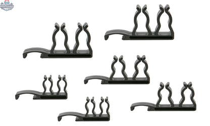 Six Olsa Tools Canada ratchet extension holder clips for aluminum socket organizers, designed to secure and organize tools efficiently.