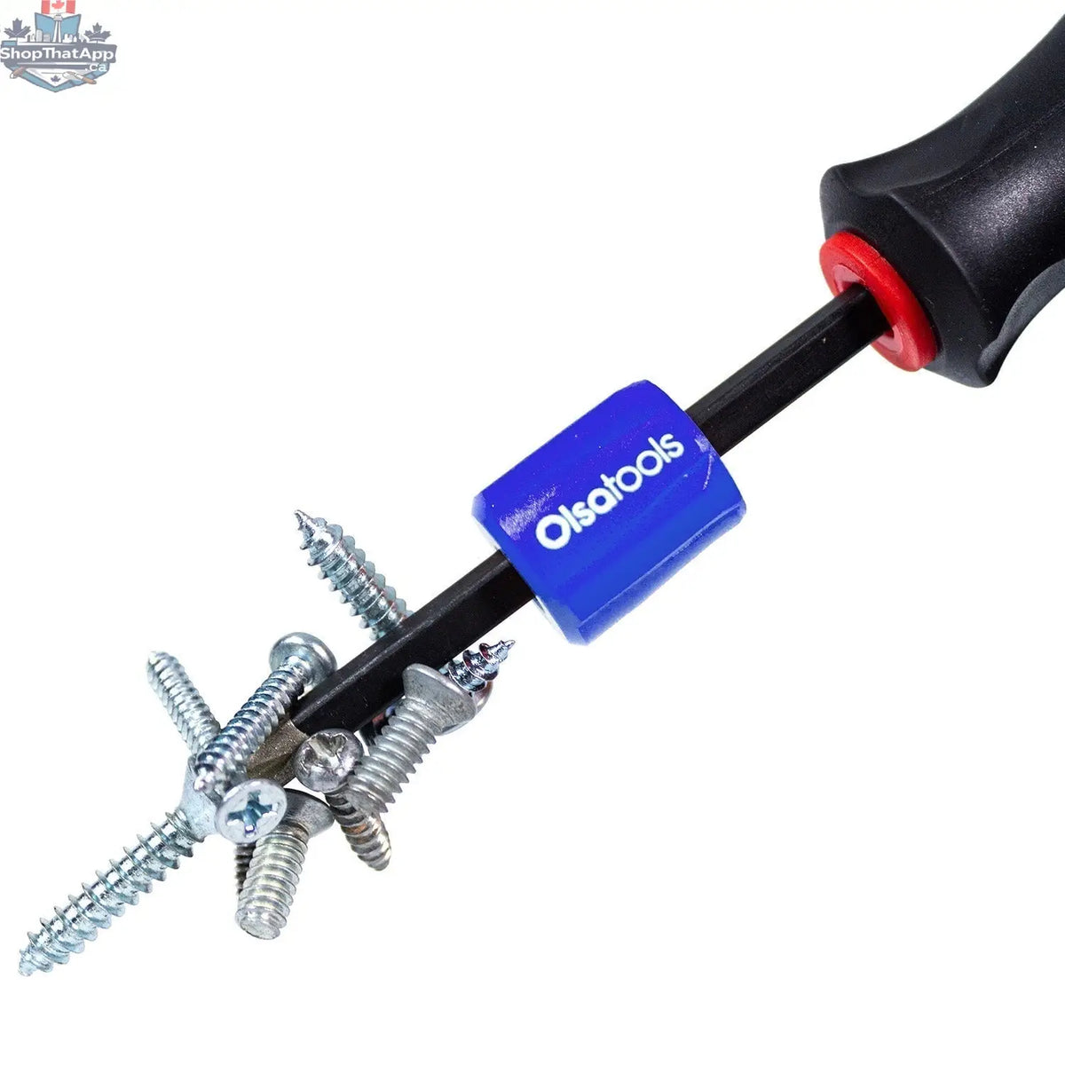 Olsa Tools Canada magnetizer and demagnetizer tool with ring and screwdriver bit holder for enhanced tool performance.