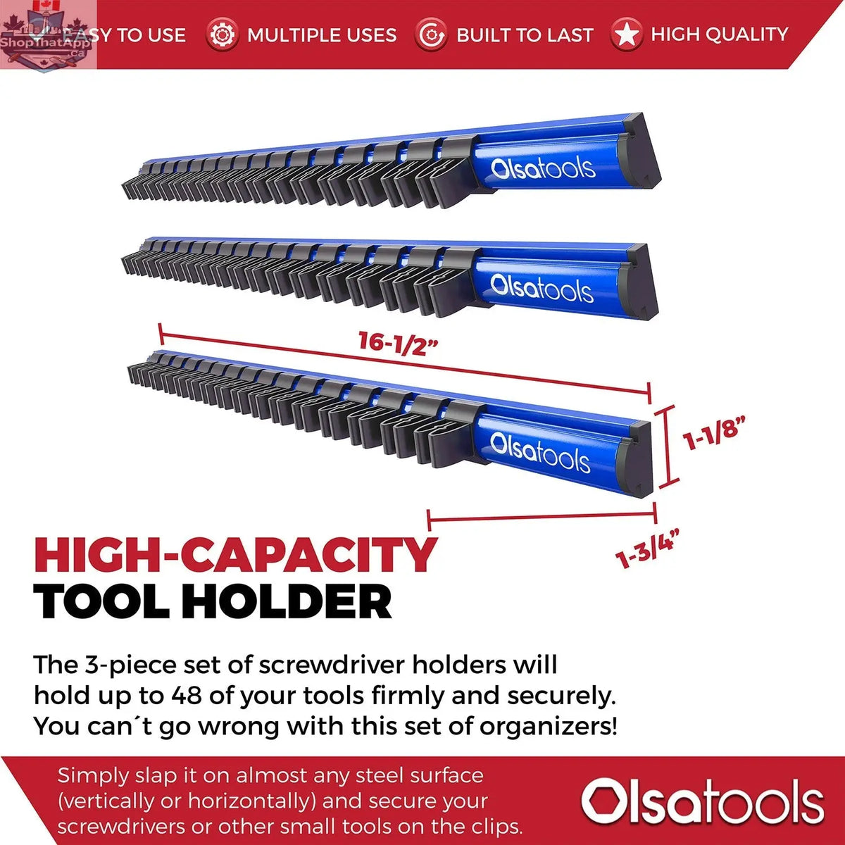 Magnetic Screwdriver Organizer - Efficient Magnetic Screwdriver Holder for Easy Tool Access - Shopthatapp.ca