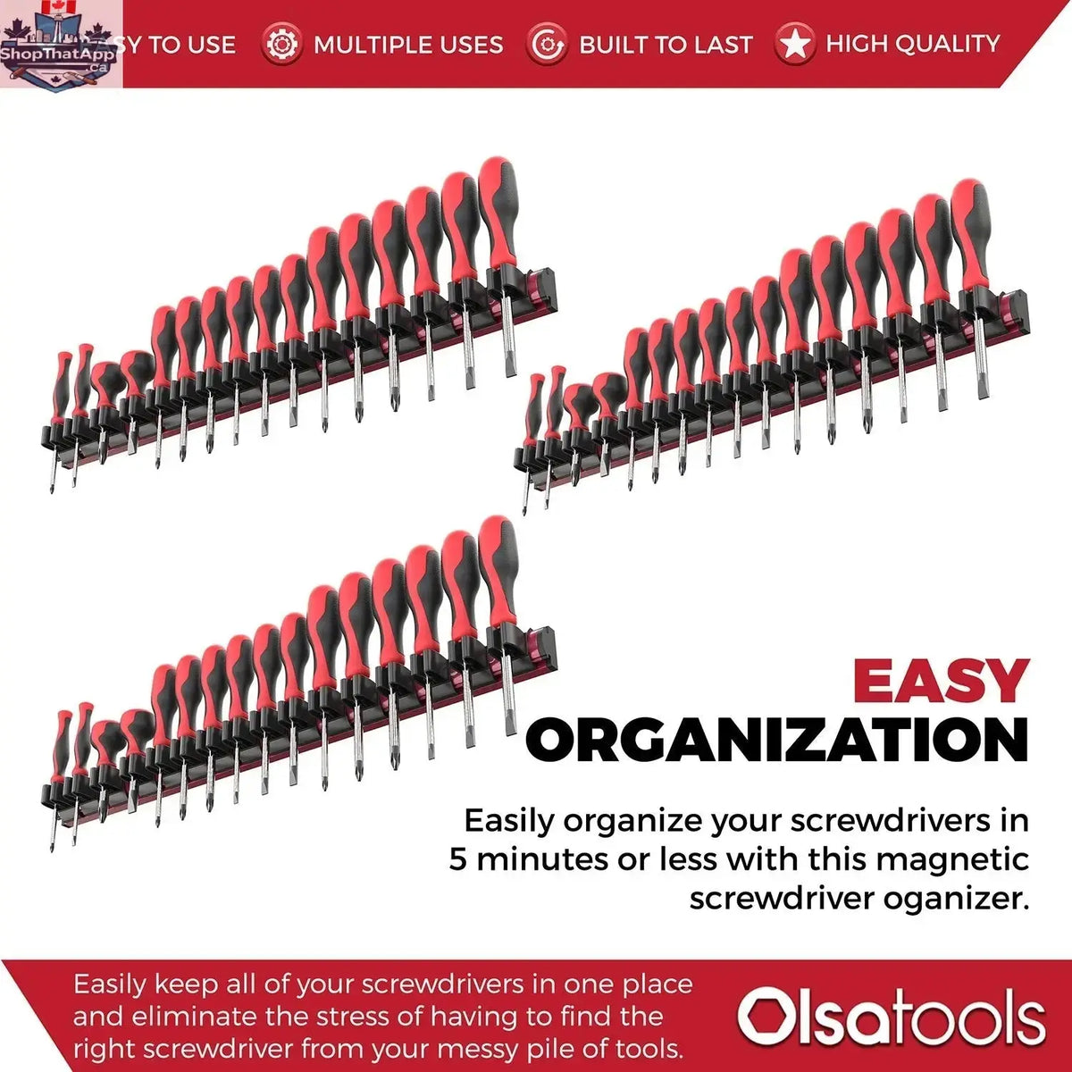 Magnetic Screwdriver Organizer - Efficient Magnetic Screwdriver Holder for Easy Tool Access - Shopthatapp.ca
