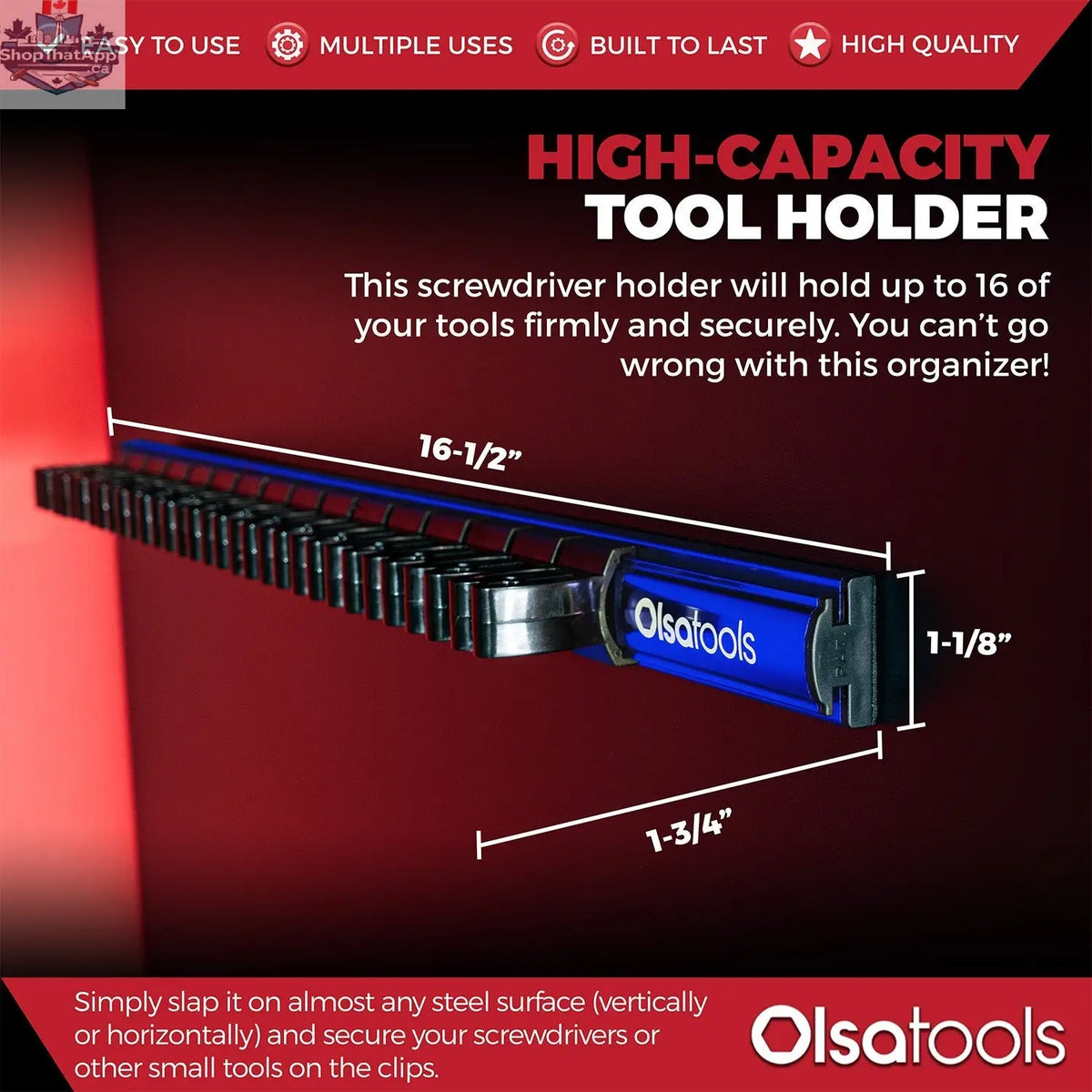 Magnetic Screwdriver Organizer - Efficient Magnetic Screwdriver Holder for Easy Tool Access - Shopthatapp.ca