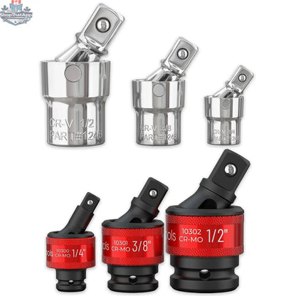 3pc Universal Joint Socket Adapter Set for 1/2", 3/8", and 1/4" Drive - Shopthatapp.ca