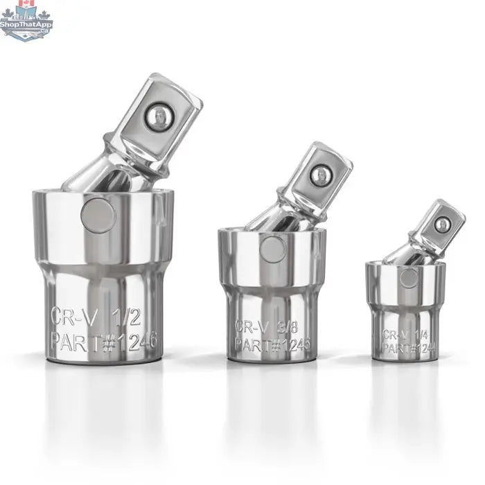 3pc Universal Joint Socket Adapter Set for 1/2", 3/8", and 1/4" Drive - Shopthatapp.ca
