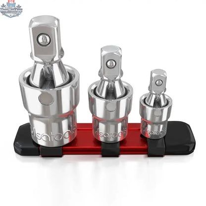3pc Universal Joint Socket Adapter Set for 1/2", 3/8", and 1/4" Drive - Shopthatapp.ca