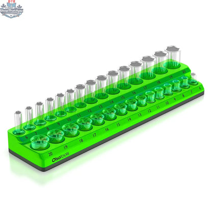 Olsa Tools Canada 2-Row Magnetic Socket Holders for 1/2 Drive Click Torque Wrench, organized socket storage system