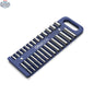 Olsa Tools Canada magnetic socket organizer tray with black plastic slots holding various socket sizes for easy tool management.